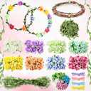 Zeyune 20 Sets Spring Tea Party Favor Flower Crowns Making Kit, Make Your Own Flower Crown Wreath Garland Headbands Craft Kit Handmade DIY Fairy Floral Hair Accessories Gift for Women