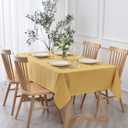 maxmill 2 Pack Rectangle 52 x 70 Inch Ochre Yellow Textured Tablecloth Waterproof Spillproof Wrinkle Free Table Cloth for Kitchen Dining Decoration, Fabric Table Cover for Outdoor and Indoor Use