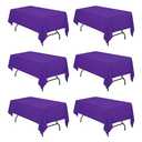 BRILLMAX 6 Pack Purple Tablecloths for 6 Foot Rectangle Tables 60 x 102 Inch - 6ft Rectangular Bulk Linen Polyester Fabric Washable Cloth Cover for Wedding Reception Banquet Birthday Party
