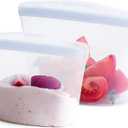 Stasher Silicone Reusable Storage Bags, 2-Pack Bowls, Reusable Freezer Bags, Microwave, Dishwasher, Oven Safe, Sous Vide, Premium Lunch Containers, Eco Friendly, Food Storage Bags, Snack Bags, Clear