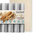 Anaeat Nonstick French Baguette Bread Pan with Thick Professional Proofing Cloth Dough Couche - Long Sourdough Bread Baking Pan Tray for Professional & Home Baker, Perforated Loaves Bake Mold Supplies