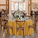 Fitable 6 Pack Gold Round Tablecloths - 90 Inches Round - Wrinkle and Stain Resistant Fabric Table Clothes, Washable Polyester Table Covers for Wedding, Party, Banquet, Formal Events