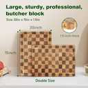 Acacia Wood Cutting Boards for Kitchen, Checkered Chopping Board with Juice Grooves & Handles, Large Butcher Block Serving Tray with NonSlip Feet, 20" x 15" x 1.5"