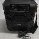 Pyle Portable Bluetooth PA Speaker System - 300W Rechargeable Indoor/Outdoor Bluetooth Speaker Portable PA System w/ 8 Subwoofer, AUX, Microphone in, Party Lights, MP3/USB, Radio, Remote PPHP854B (Black)