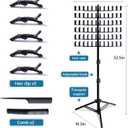 Braiding Hair Rack Standing Extension Holder Hanger, 144 Pegs Divider for Separator Stand Display (Black)