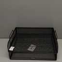 Mind Reader Stackable Paper Tray, Desktop Organizer, File Storage, Office, Metal Mesh, 2 Pcs., Black (13.3" x 9.8" x 2.8")