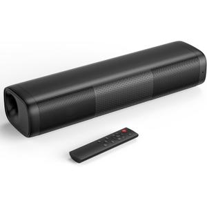 Saiyin Sound Bar for Smart TV, 11.7-inch Soundbar with Bluetooth 5.3/Optical/Auxiliary Inputs, Small Size & Big Power, 48W Peak Power Compact Sound Bar for TV, PC, Gaming, and Projectors