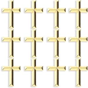Bright Creations Gold Cross Lapel Pins, Enamel Pin Set (1 inch) - Pack of 12
