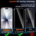 Milomdoi 3 Pack Privacy Screen Protector for iPhone 17 [Phone Case Friendly] Accessories Private Film, 3 Pacs Tempered Glass Camera Lens Protector, with Mounting Frame for Apple Anti Spy,Black