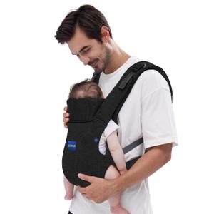 Baby Carrier Newborn to Toddler, Newborn Carrier with Head Support, Cozy Baby Holder Carrier for Dad Men's (All-Black)
