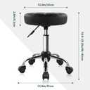 BFTOU Black Classic Swivel Stool with Wheel for Salon Work Home SPA Shop Height-Adjustable and Cost-Effective Rolling Stool Chair Small