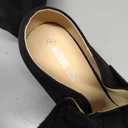 MAIERNISI JESSI Women's Bowknot Mary Jane Block Heel Round Pumps Closed Toe Dress Shoes Black US 12