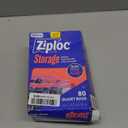 Ziploc Quart Food Storage Bags, Stand-Up Bottom, Easy to Fill, 80 Count