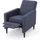Christopher Knight Home Mervynn Mid-Century Modern Fabric Recliner, Dark Blue