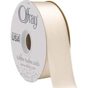 Offray Berwick 1.5" Wide Double Face Satin Ribbon, Cream Ivory, 50 Yds