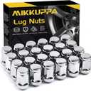 MIKKUPPA 24PCS M12x1.5 Lug Nuts - 3/4" Hex 1.38" Tall, Replacement for 1995-2015 Toyota Tacoma 4WD, 2016-2021 Tacoma Aftermarket Wheel Chrome Acorn Closed End Solid Lug Nuts (Silver)