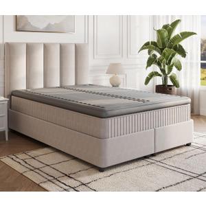 4" King Size Mattress Topper with Dual Individual Adjustable Air Support Chambers, Raised Edge Support, High-Speed Inflation Pump