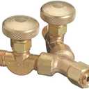 Western Enterprises 111 Valved "Y" Connections, 200 PSIG, Brass, RH, 9/16" - 18, Female/Male Connection, 0.5 Length, B-Size