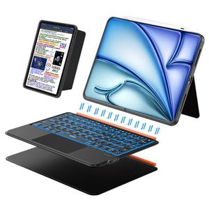 Keyboard Case for iPad Air 11 inch (M3 M2 2025 2024)&Pro 11, Magnetic Detachable iPad A16 11th/10th Keyboard, Trackpad,Backlit, Quiet Typing, Full Protection for Air 5th/4th Gen 10.9 inch (Black)