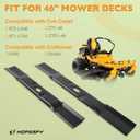 HQPASFY Low Lift Mower Blade 742-05510-L Compatible with Cub Cadet MTD, XT1-LT46 ZT1-46 Craftsman 46-Inch Deck Mower Blades. Part Numbers 490-110-C199, 490-110-Y199 (2 Pack)