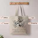 Christian Tote Bag, He Restores My Soul Bible Canvas Tote Bags for Women, Faith Based Gifts, Religious Reusable Grocery Shopping Bags