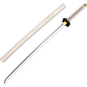 damdos Halloween Prop 40" Katanoa Weapon Cosplay Sword Roronoa Zoro PU Rubber Samourai Swords Birthdays Gifts(White), 102cm