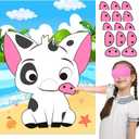 Mona Party Decorations Pin The Nose on The Pig Pin Game for Kids Mona Birthday Party Favors Pig Poster Decorations