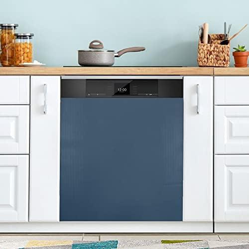 Navy Blue Dishwasher Magnet Cover Magnetic Sticker Dish Washer Door Panel Cover Fridge Kitchen Appliance Magnet Decal Sheet Decor 23x26 inch