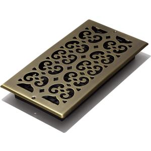 Decor Grates SP612W-A Scroll Design Wall/Ceiling Register, 6x12 Inches, Antique Brass Finish (Antique Brass Finish)