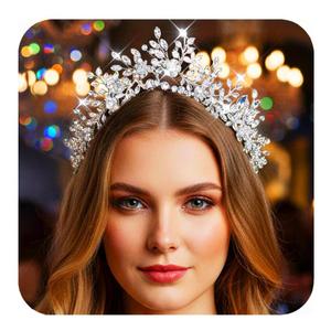 Kilshye Rhinestone Wedding Tiara Silver Princess Crown Bridal Prom Hair Accessories for Women