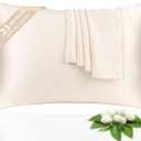 100% Silk Pillowcase 2 Pack for Hair and Skin, Both Sides 23 Momme Grade 6A+ Mulberry Silk Pillowcases with Hidden Zipper, Soft&Smooth Cooling Pillow Cases (Beige, Queen 20×30)