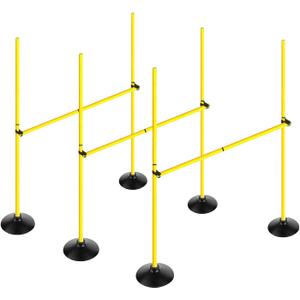 Adjustable Height Agility Hurdle Set Multi-Function Soccer Trainning Pole Set Coaching Sticks with Rubber Base (4.9 FT)