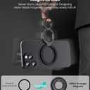 Nillkin MagSafe Phone Grip Ring Holder for Dual-Sided Magnet, Removable Magnetic Phone Ring Holder for iPhone 17/16/Pixel Snap Grip, Carbon Fiber, MagSafe Ring Stand, Accessories for iPhone, Black