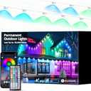 50FT RGB Permanent Outdoor Lights, LED String Lights with APP & Remote Control, IP67 Waterproof Multicolor Eaves Lights for Christmas Halloween Party, Garden, House Decor Rope Lights