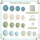 Dusty Blue Sage Green Balloon Arch Kit, 124Pcs Fog Blue Light blue Green Sand White Balloons Different Size for Baby Shower Bridal Shower Anniversary Birthday Party Decorations