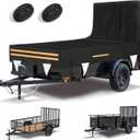 5 x 10 Windproof Utility Trailer Cover, 600D Waterproof Heavy Duty Cover with Rear Landscape/Tailgate Ramp with Windproof Ropes Fits 5 x 10 FT Trailers (Fits 5'W x 10'L Dump Utility Trailer)