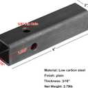 2 Pack Weld-On Hitch Receiver Tube Inserts for 2" Hitch Receivers, 8" Length, 5/8" Pin Hole, 3/16" Thickness