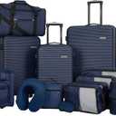 Travelers Club Riddock Luggage and Travel Accessories, Navy Blue, 14-Piece Set