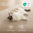 Bedsure 6x9 Faux Wool Area Rugs for Living Room, Machine Washable Carpet, Non-Slip Backing, Pet Friendly Throw Rug for Bedroom Dining Room, Natural Ivory
