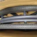 Wheelchair Wheel Replacement Parts 24 Inch, Wheelchair Wheel Replacement with Bearings and Hand Wheel, Non-Pneumatic Solid Wheelchair Rear Wheel (24 * 13/8)