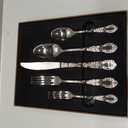 KINGSTONE Vintage Carved Silverware Set, 20-Piece 18/10 Stainless Steel Flatware Cutlery Set with Retro Royal Thick Handle, Tableware Utensils for Home, Restaurant, party, Wedding, Dishwasher Safe