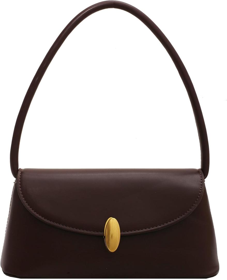 Retro Shoulder Bag for Women, Leather Small Tote Handbag Hobo Cute Clutch Shoulder Purse, Vantage Design (Espresso)