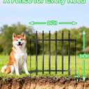 12-Panel Wrought Iron Garden Fence, 24in H x 24ft L, Thickened Hollow Iron Tubes, Multi-Purpose Metal Fence for Dogs, Gardens & Patio