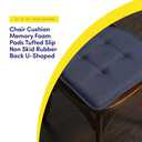 Sweet Home Collection Chair Cushion Memory Foam Pads Tufted Slip Non Skid Rubber Back U-Shaped 17" x 16" Seat Cover, 6 Pack, Denim Blue