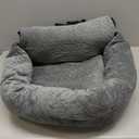 Dog Car Seat for Small Medium Dogs,Detachable Washable Travel Safety Pet Booster Seat, Comfy Ultra Soft and Multifunctional Car Travel Bed,Grey (Gray)