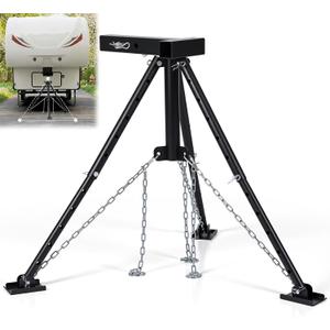 New Upgraded Rv Hitch Mount Tripod Stabilizer Adjustable 18.5"-31.5" Camper Rear Bumper Tripod Jacks 5000 Lbs Stabilizer Fit for 2 Hitch Receivers