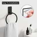 Towel Ring, SUS304 Hand Towel Holder for BathroomAdhesive Towel Holder Bathroom Towel Hanger for Bathroom, Matte Black
