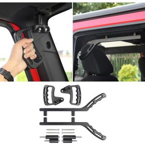 Voodonala For Jeep JK Black Metal Grab Handles Kit For 2007-2018 Jeep Wrangler JK JKU 2& Unlimited 4 Door 4pc Upgraded Version