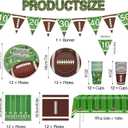 74Pcs Football Party Decorations Supplies Football Party Decoration Set Include Dinner Plates, Dessert Plates, Napkins, Cups, Banner and Tablecloth Football Birthday Party Favors Kit