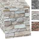 10PCS 3D Wall Panels Peel and Stick Foam 3D Brick Wallpaper Peel and Stick Faux Stone Wall Panel Self-Adhesive Wallpaper (10PCS, Rock Color)